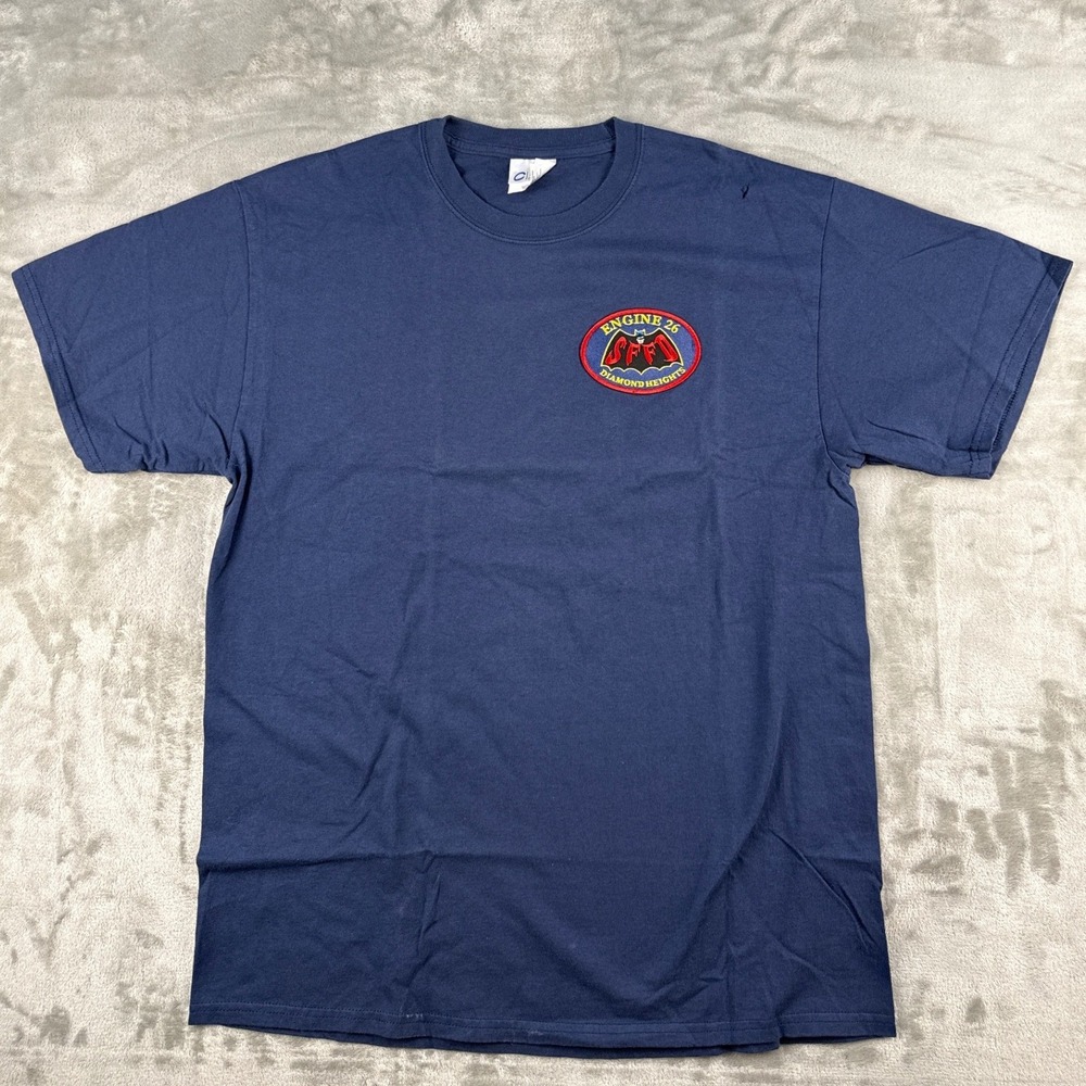 Collectible Port and Company Mens SFFD Fire Dept Navy T-Shirt Large